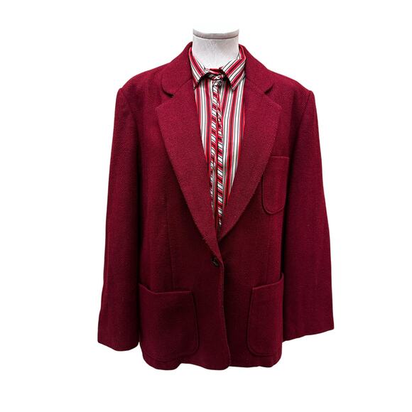 Vintage Fire Islander Plus Sized Red Striped Blouse XL - Picture 13 of 13